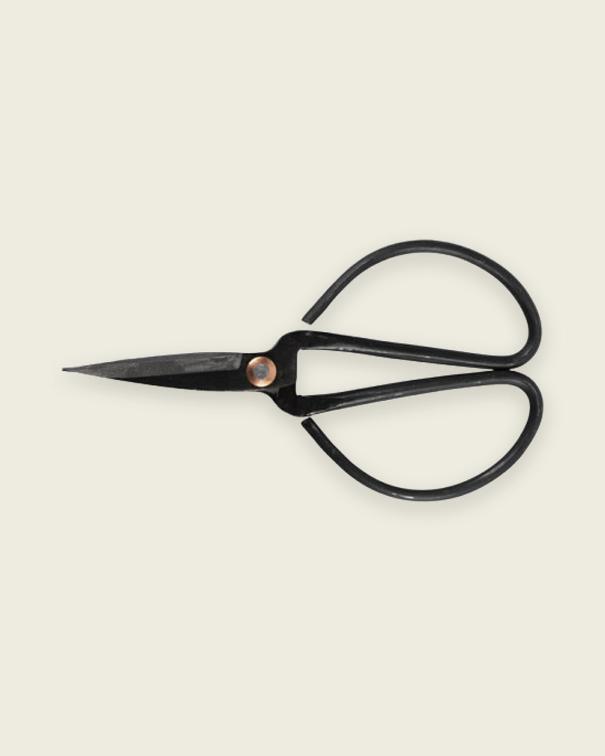 Field Snips, iron scissors with a copper rivet, shown closed