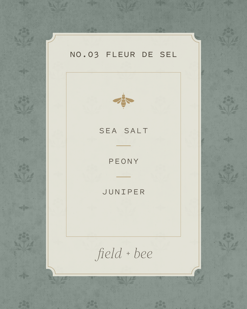 Field + Bee No. 03 Fleur de Sel scent card: Sea Salt, Peony, Juniper